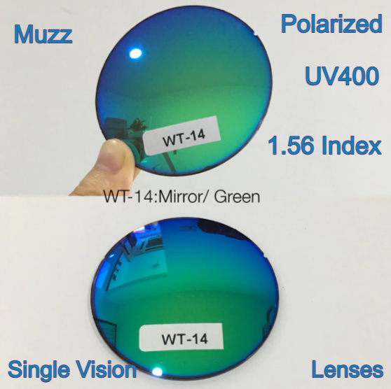 Muzz Single Vision Aspheric Polarized Tinted Sunglass Lenses Lenses Muzz Lenses 1.56 Mirror Teal Green 