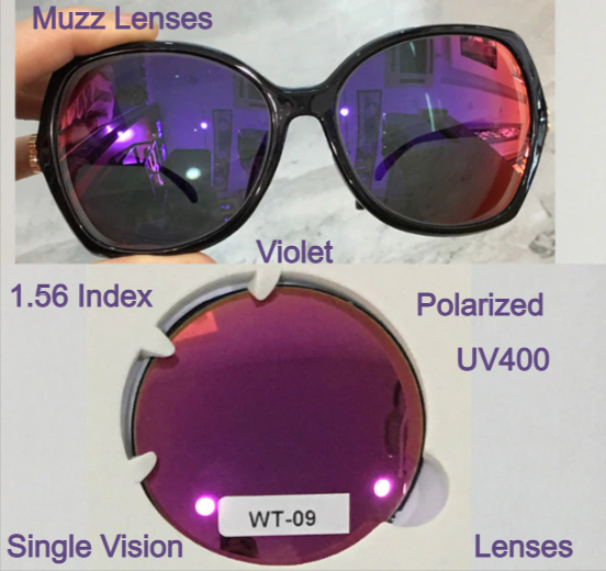 Muzz Single Vision Aspheric Polarized Tinted Sunglass Lenses Lenses Muzz Lenses 1.56 Violet 