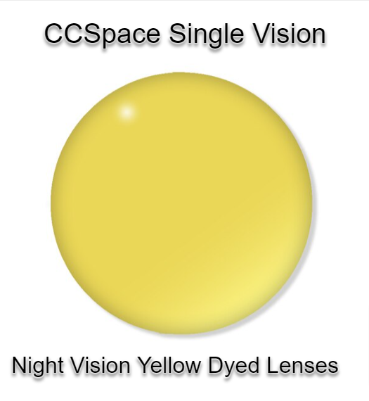 CCSpace Aspheric Single Vision Dyed Acrylic Lenses Lenses CCSpace Lenses 1.56 Night Vision Yellow