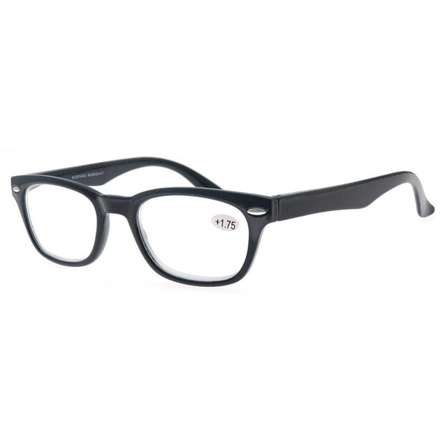 ModFan Unisex Full Rim Square Acetate Reading Glasses Msr029 Reading Glasses Modfans +350 Black