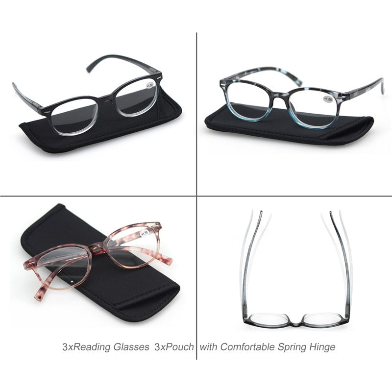 Modfans Women's Full Rim Round Alloy Polycarbonate Reading Glasses 4835 Reading Glasses Modfans