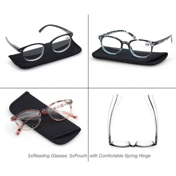 Modfans Women's Full Rim Round Alloy Polycarbonate Reading Glasses 4835 Reading Glasses Modfans