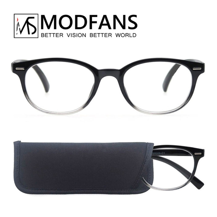 Modfans Women's Full Rim Round Alloy Polycarbonate Reading Glasses 4835 Reading Glasses Modfans
