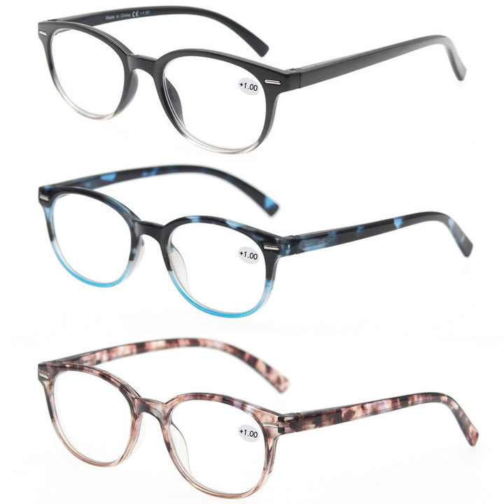 Modfans Women's Full Rim Round Alloy Polycarbonate Reading Glasses 4835 Reading Glasses Modfans