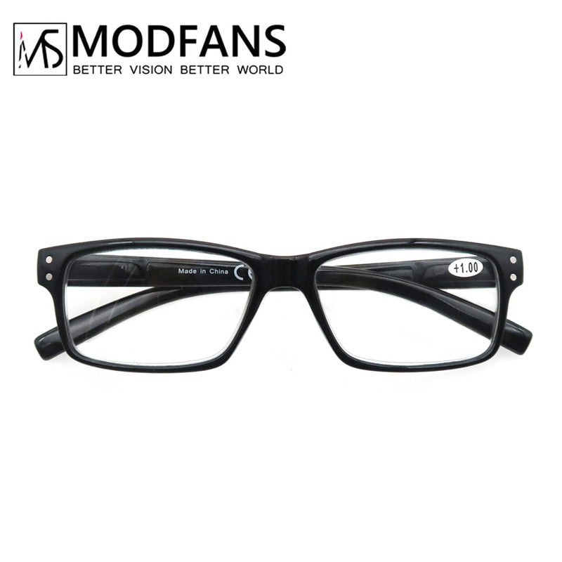 Modfans Unisex Full Rim Rectangle Polycarbonate Reading Glasses R0341 Reading Glasses Modfans
