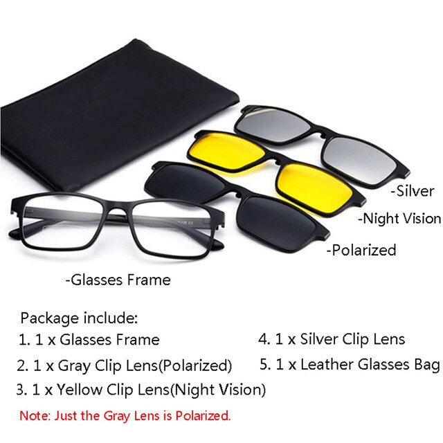 Iboode Unisex Full Rim Square Tr 90 Bifocal Reading Glasses Clip On Sunglasses 2296 Reading Glasses Iboode +200 Black