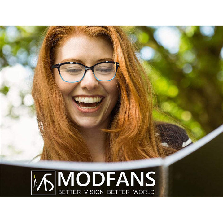 Modfans Unisex Full Rim Square Polycarbonate Reading Glasses R031 Reading Glasses Modfans