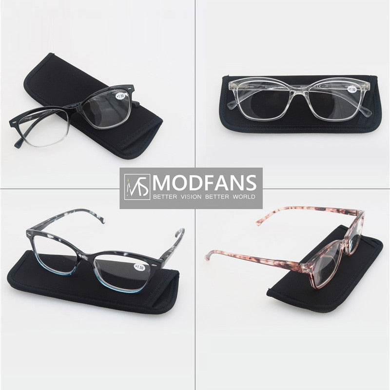 Modfans Unisex Full Rim Square Polycarbonate Reading Glasses R031 Reading Glasses Modfans