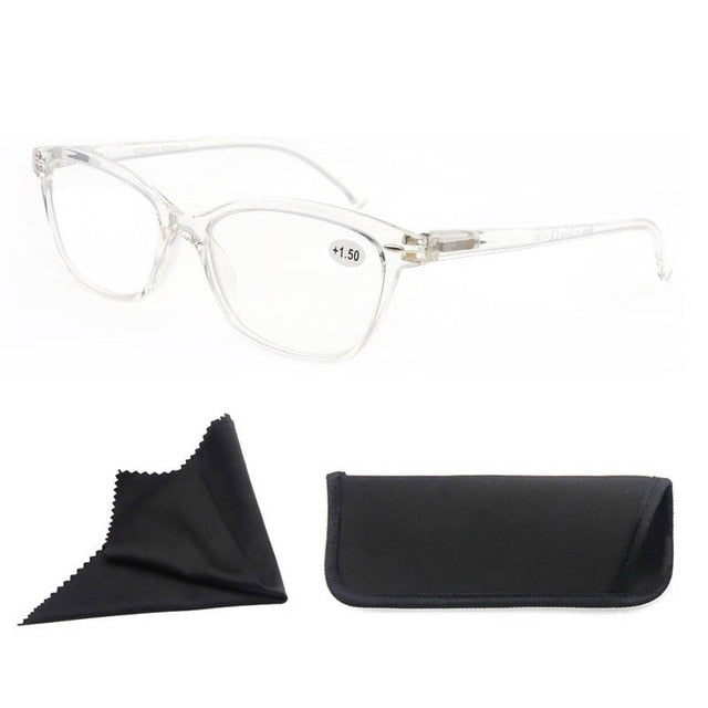 Modfans Unisex Full Rim Square Polycarbonate Reading Glasses R031 Reading Glasses Modfans +100 clean