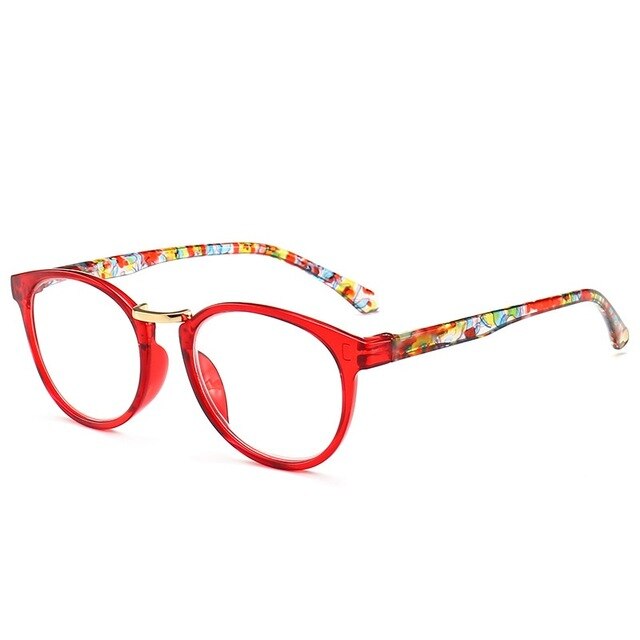 Lonsy Unisex Full Rim Round Polycarbonate Reading Glasses 8163 Reading Glasses Lonsy +250 Red