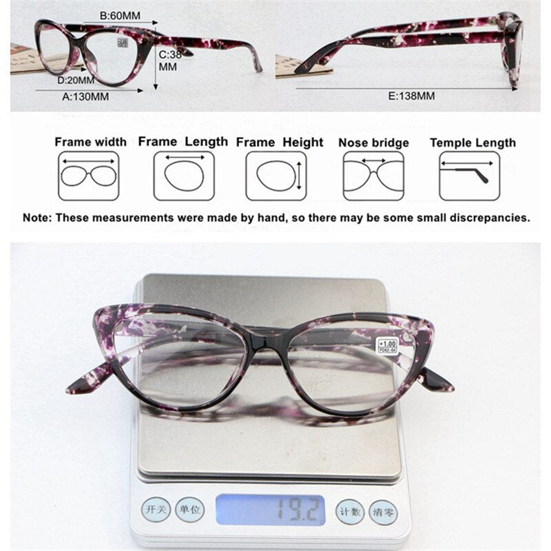 Iboode Women's Full Rim Cat Eye PC Plastic Reading Glasses F414 Reading Glasses Iboode
