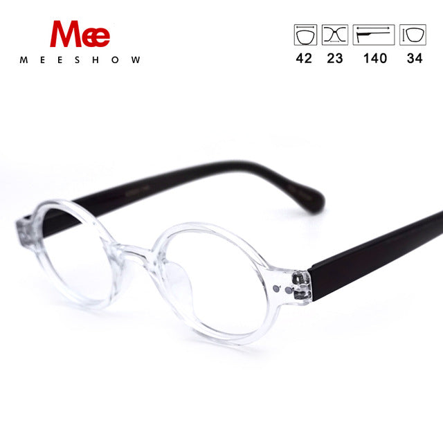 Meeshow Unisex Full Rim Round Polycarbonate Reading Glasses 1732 Reading Glasses Meeshow +200 Clear