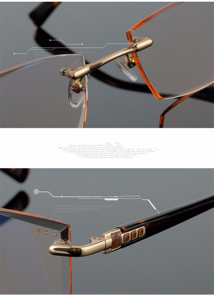 Hotochki Women's Rimless Square Alloy Reading Glasses 5822 Reading Glasses Hotochki