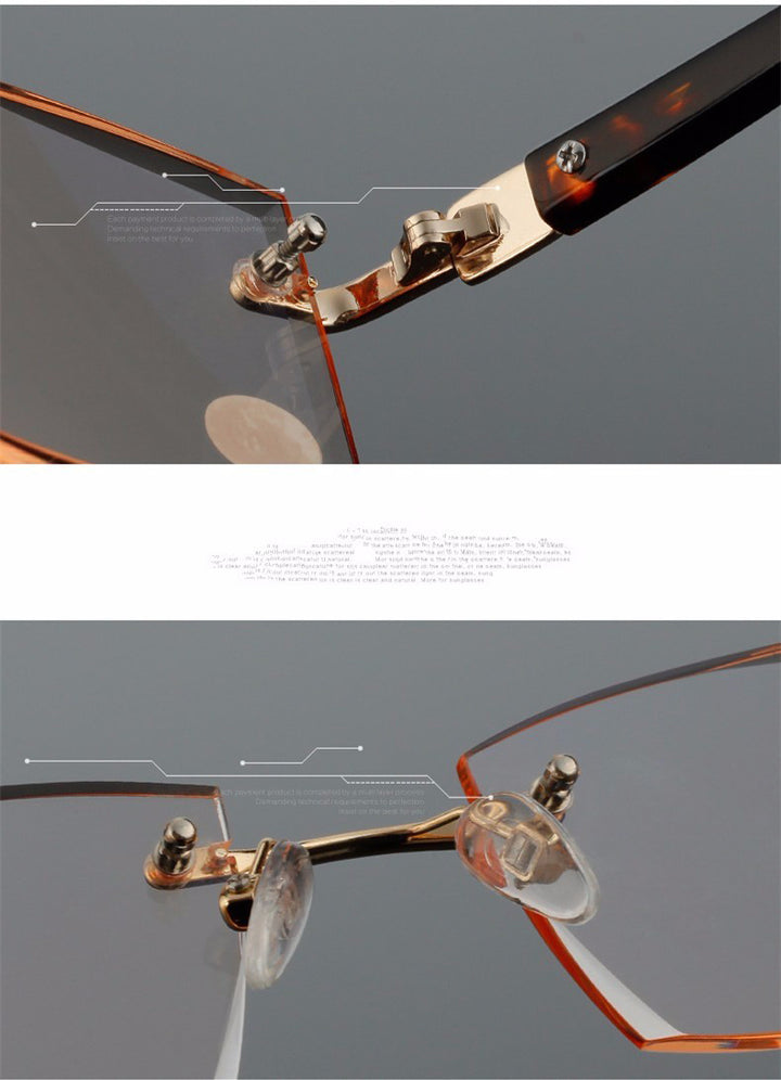 Hotochki Women's Rimless Square Alloy Reading Glasses 5822 Reading Glasses Hotochki