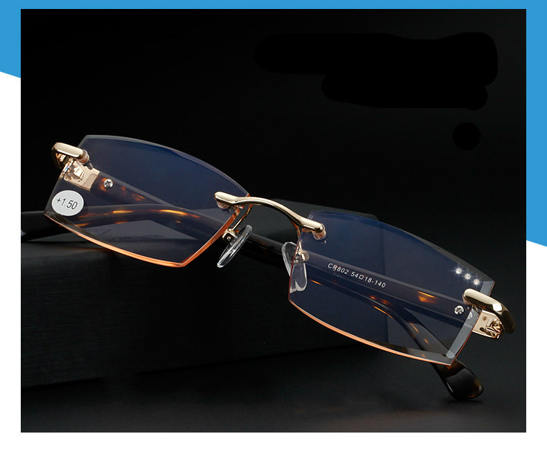 Hotochki Women's Rimless Square Alloy Reading Glasses 5822 Reading Glasses Hotochki