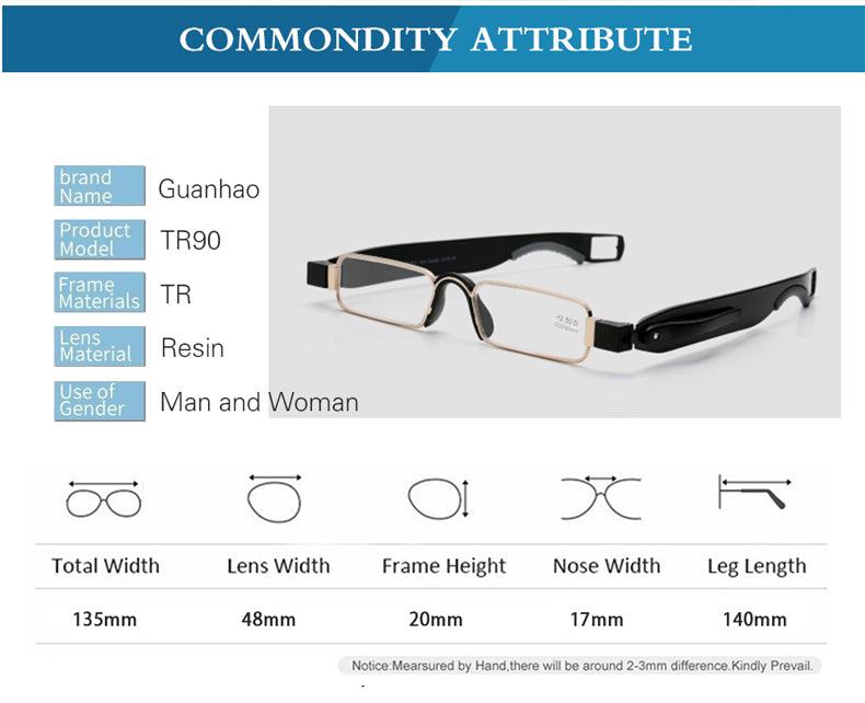 Guanhao Unisex Full Rim Square Tr 90 Alloy Reading Glasses Tr145 Reading Glasses Guanhao