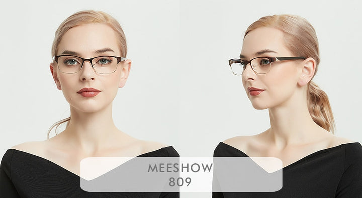 Meeshow Women's Eyeglasses Titanium Alloy 809 Full Rim Meeshow