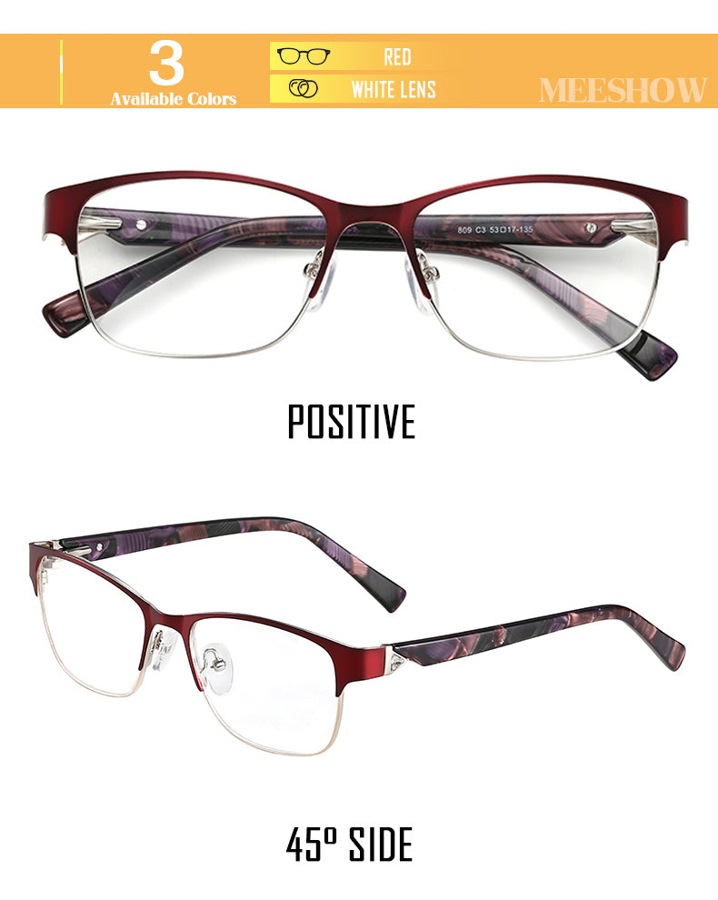 Meeshow Women's Eyeglasses Titanium Alloy 809 Full Rim Meeshow