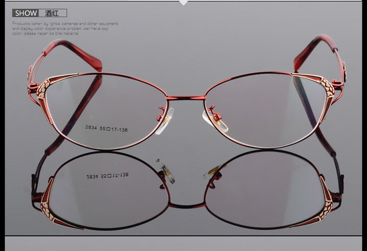 Bclear Women's Full Rim Square Cat Eye Alloy Eyeglasses S2834 Full Rim Bclear