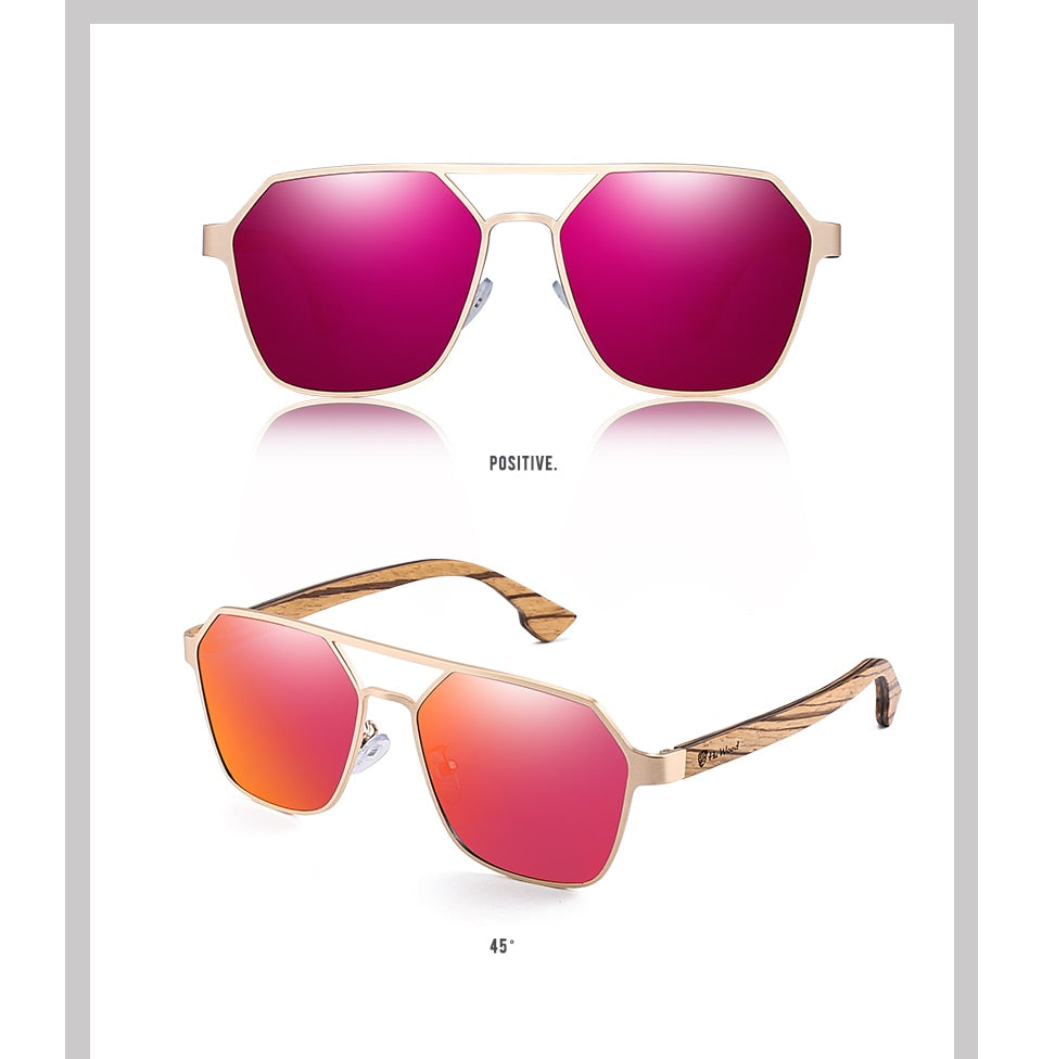 Hu Wood Sunglasses Men Polarized Red Lens Handmade Brand Gr8039 Sunglasses Hu Wood   