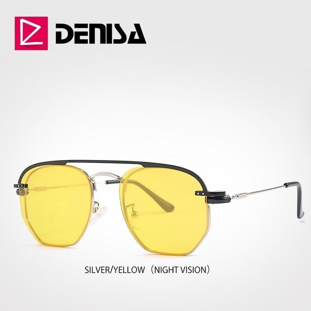 Denisa Night Vision Glasses Clip On Polarized Sunglasses Men Yellow Sunglasses G2309 Sunglasses Denisa Night-Vision Yellow  