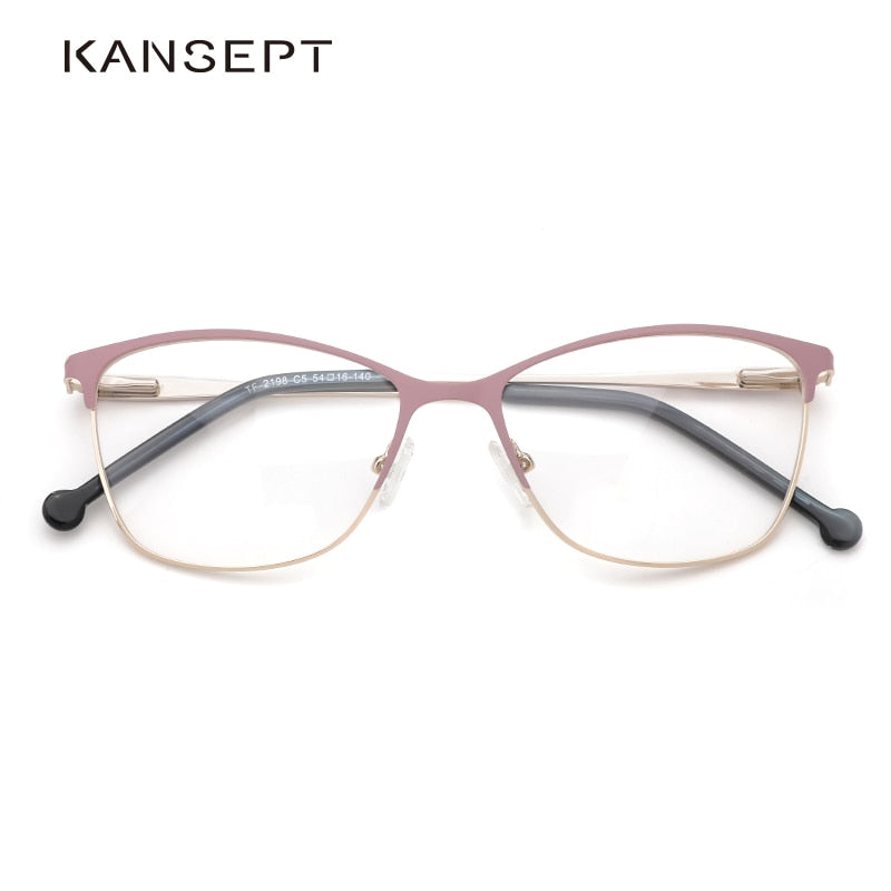 Kansept Women's Full Rim Cat Eye Alloy Eyeglasses Tf2198C5 Full Rim Kansept