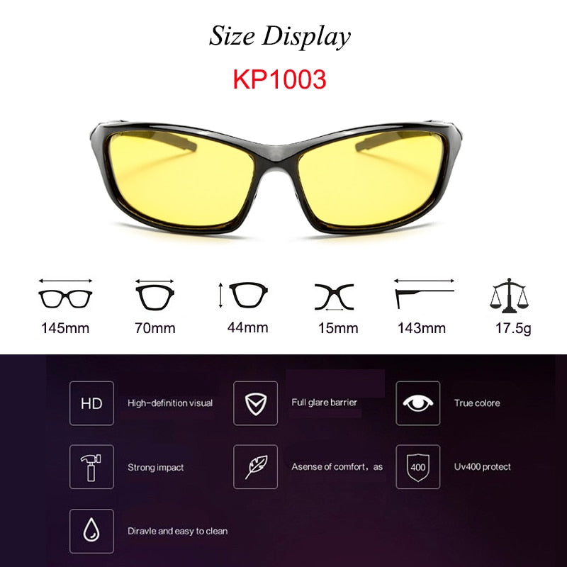 Men's Sunglasses Yellow Lens Anti-Glare Driving Polarized C Night Vision Sunglasses Warblade   