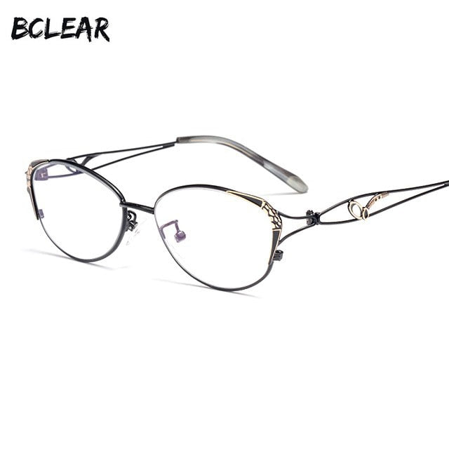 Bclear Women's Reading Eyelasses Anti-Blue Ray Lenses From +0.25 To +4.00 Reading Glasses Bclear +325 Black