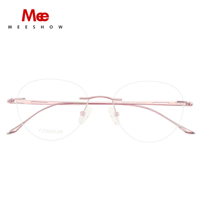Meeshow Women's Eyeglasses Titanium Round 8513 Full Rim Meeshow purple