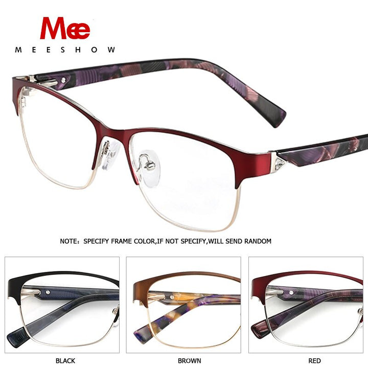 Meeshow Women's Eyeglasses Titanium Alloy 809 Full Rim Meeshow