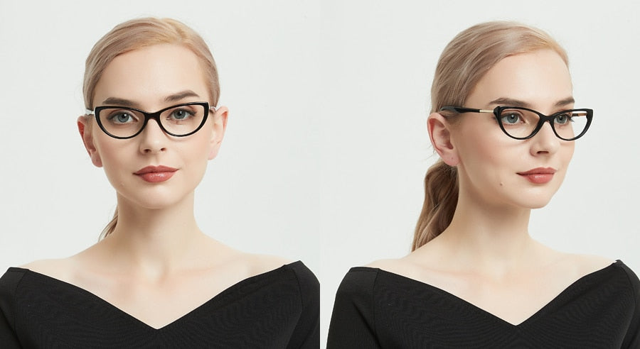 Meeshow Women's Eyeglasses Acetate Cat Eye Alloy 1807 Full Rim Meeshow