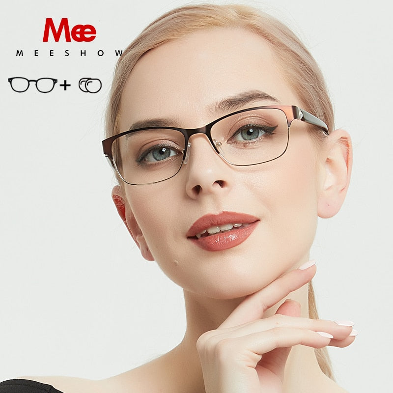 Meeshow Titanium Alloy Eyeglasses Women's Cat Eye 809 Full Rim Meeshow