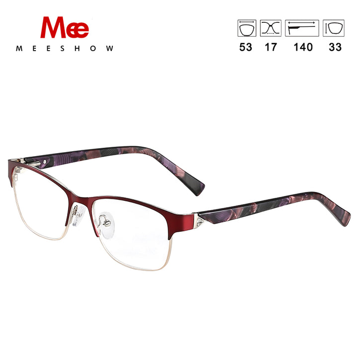 Meeshow Women's Eyeglasses Titanium Alloy 809 Full Rim Meeshow