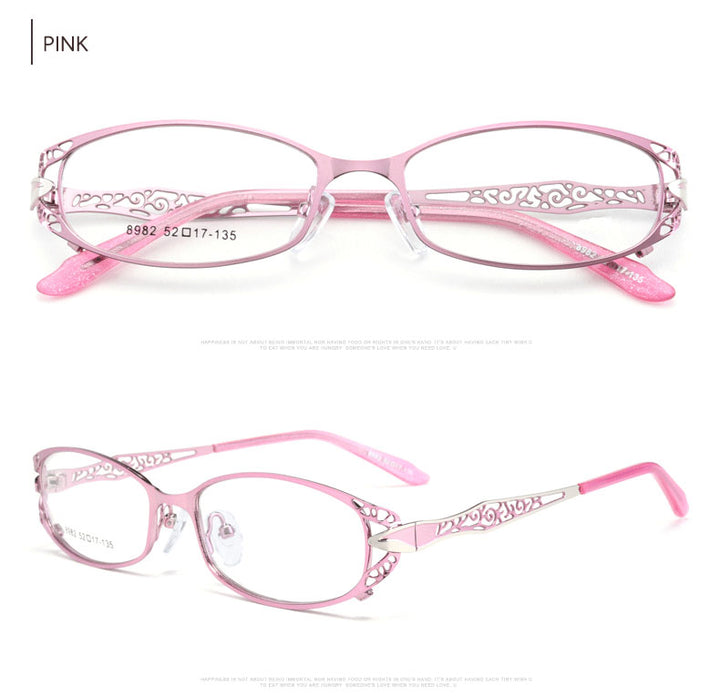 Hotochki Women's Full Rim Rectangle Alloy Reading Glasses 9003 Reading Glasses Hotochki