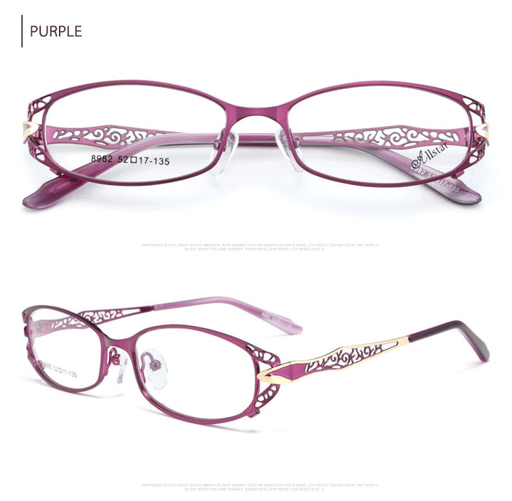 Hotochki Women's Full Rim Rectangle Alloy Reading Glasses 9003 Reading Glasses Hotochki