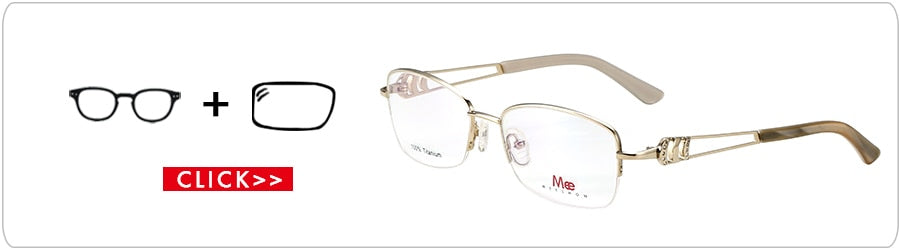 Meeshow Women's Semi Rim Square Titanium Eyeglasses 8509 Semi Rim Meeshow