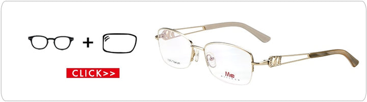 Meeshow Women's Semi Rim Square Titanium Eyeglasses 8509 Semi Rim Meeshow