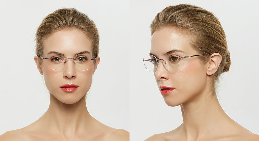 Meeshow Women's Eyeglasses Titanium Round 8513 Full Rim Meeshow