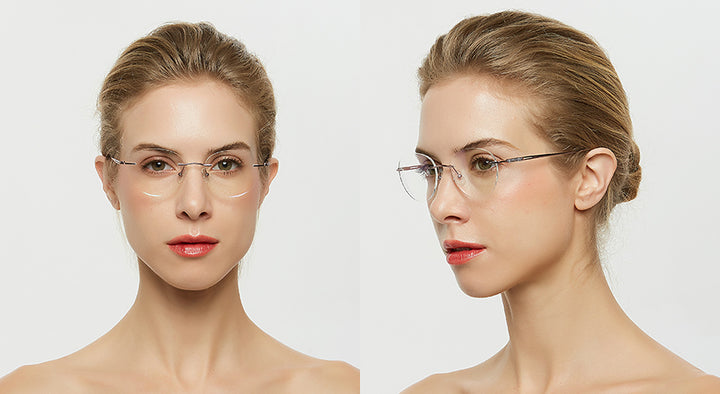 Meeshow Women's Eyeglasses Titanium Round 8513 Full Rim Meeshow