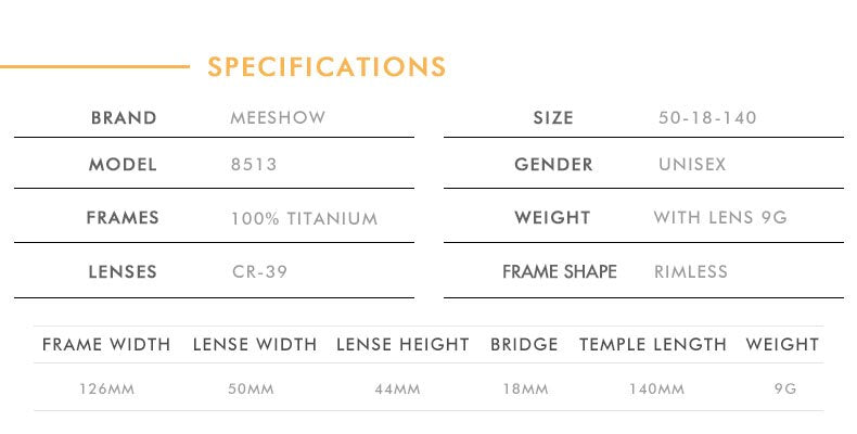 Meeshow Women's Eyeglasses Titanium Round 8513 Full Rim Meeshow