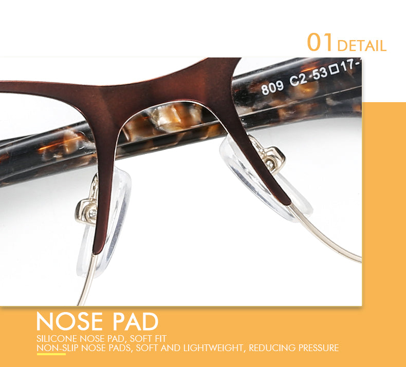 Meeshow Titanium Alloy Eyeglasses Women's Cat Eye 809 Full Rim Meeshow