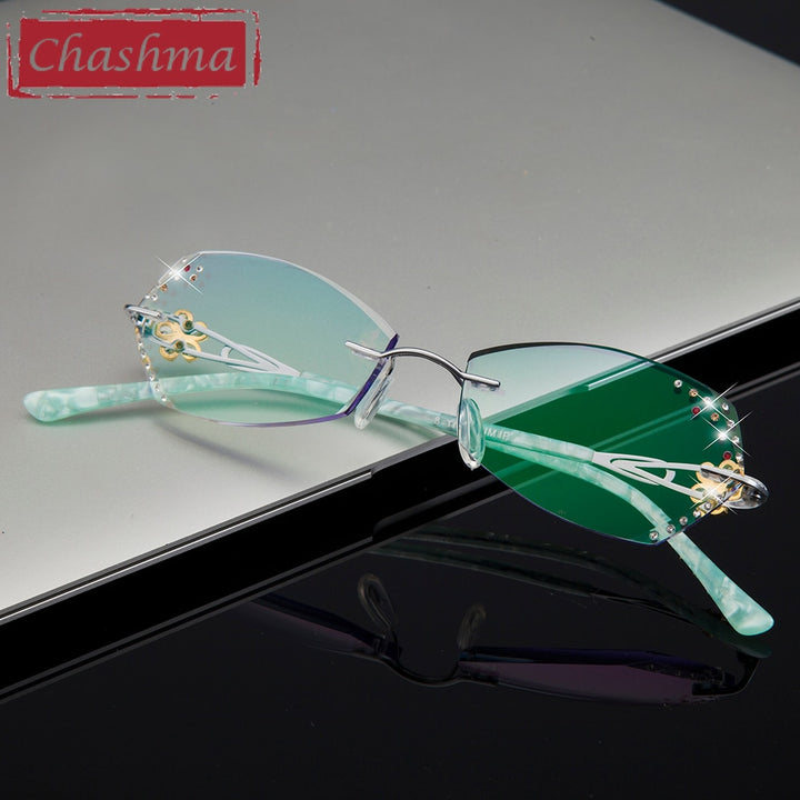 Chashma Women's Rimless Square Titanium Eyeglasses 2889 Rimless Chashma