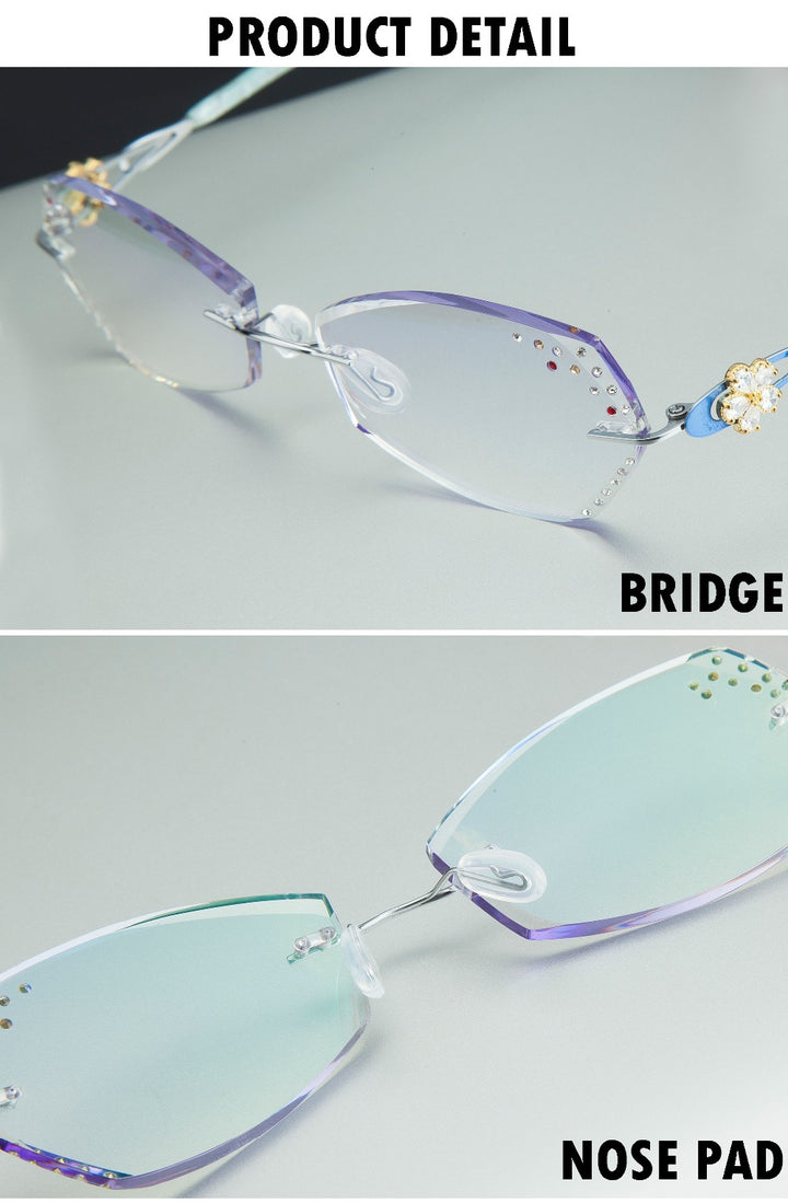 Chashma Women's Rimless Square Titanium Eyeglasses 2889 Rimless Chashma