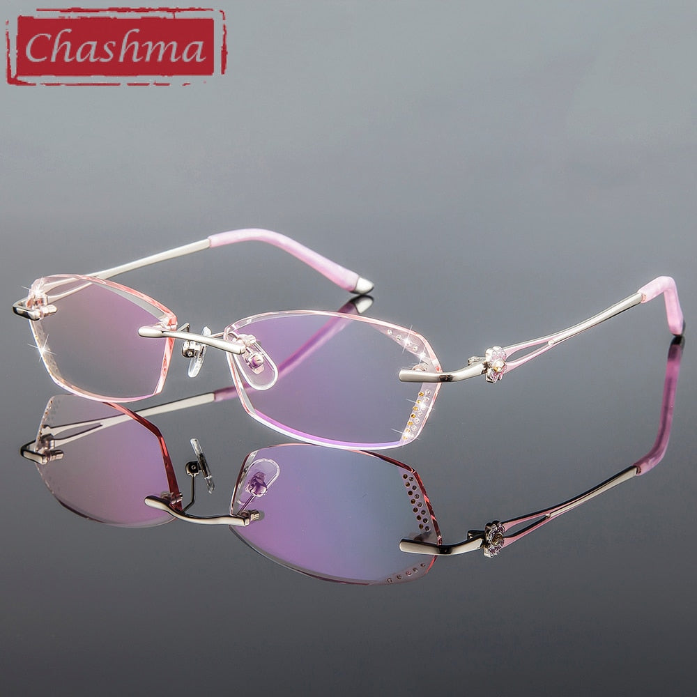 Chashma Women's Rimless Diamond Cut Tint Lenses 856 Rimless Chashma