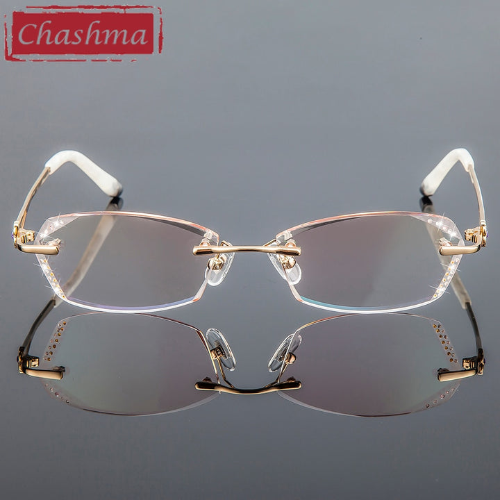 Chashma Women's Rimless Diamond Cut Tint Lenses 856 Rimless Chashma