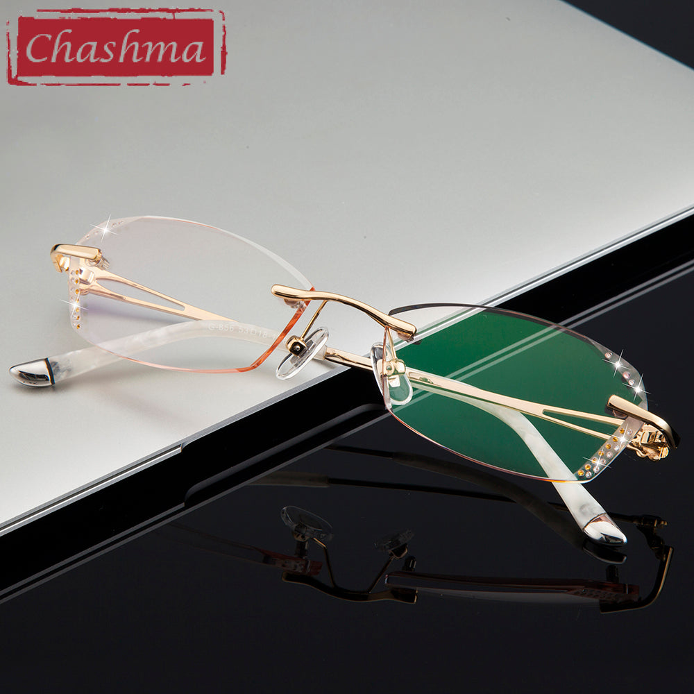 Chashma Women's Rimless Diamond Cut Tint Lenses 856 Rimless Chashma