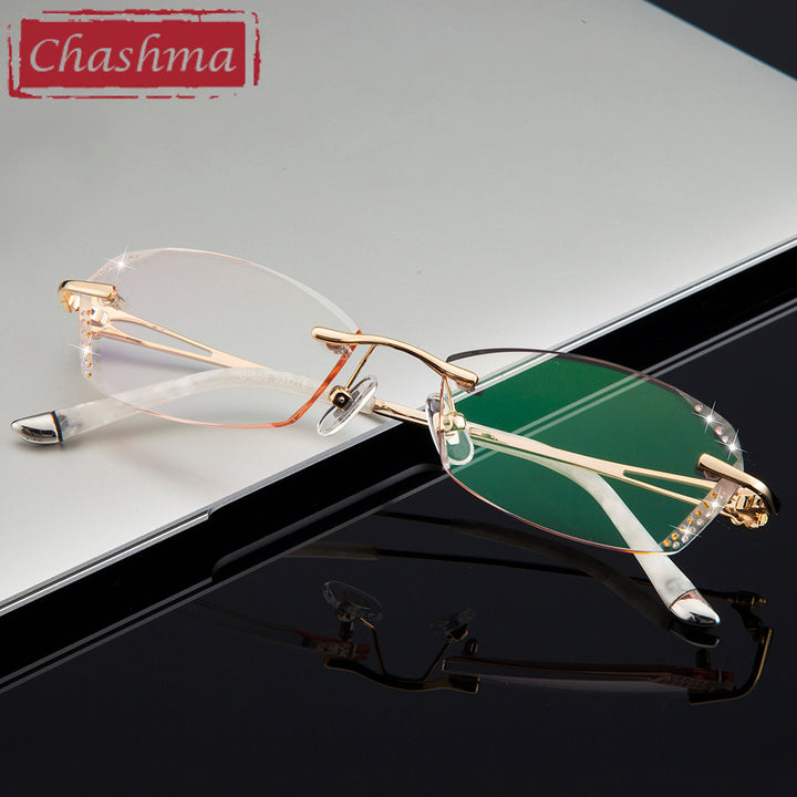 Chashma Women's Rimless Diamond Cut Tint Lenses 856 Rimless Chashma