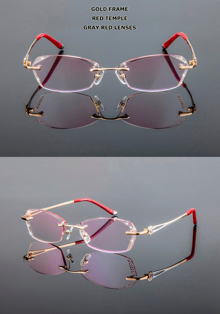 Chashma Women's Rimless Diamond Cut Tint Lenses 856 Rimless Chashma