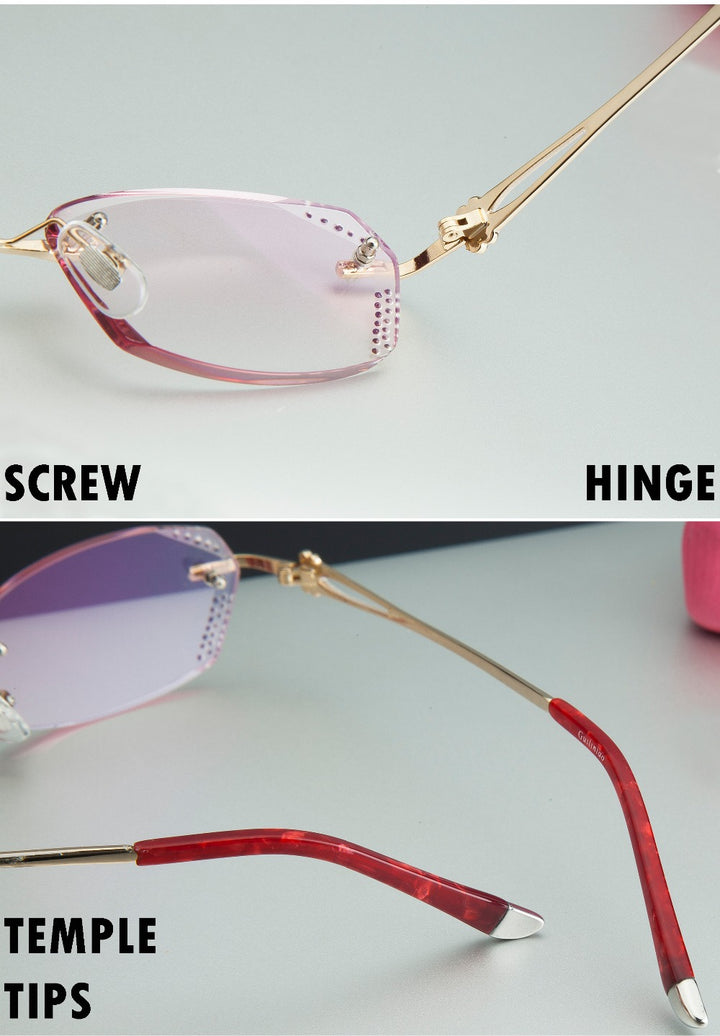 Chashma Women's Rimless Diamond Cut Tint Lenses 856 Rimless Chashma