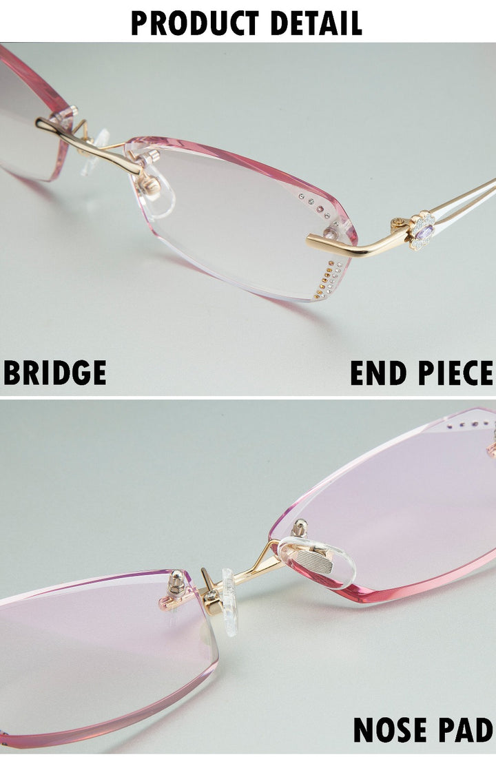 Chashma Women's Rimless Diamond Cut Tint Lenses 856 Rimless Chashma